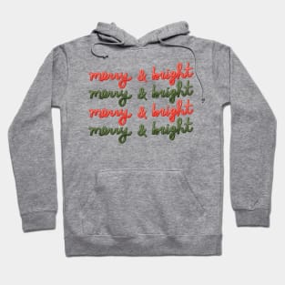 Merry and Bright Christmas Print Hoodie